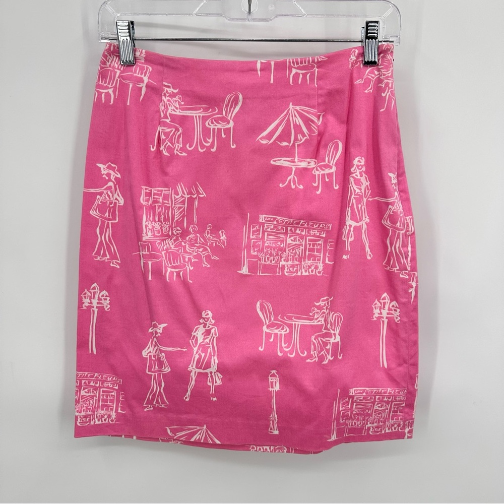 Talbots Vintage Cafe Pencil Skirt Stretch Cotton Blend Pink Size 6